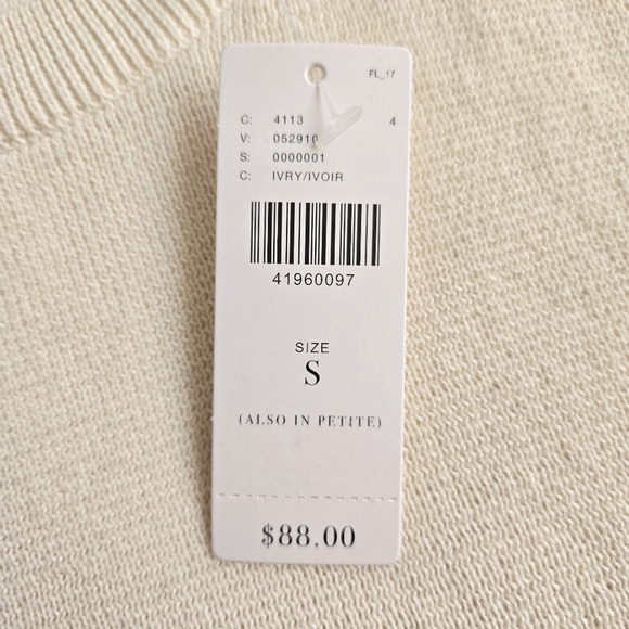 NWT Anthropologie x Knitted & Knotted Cream Cold Shoulder Bell Sleeve Sweater - Picture 4 of 16